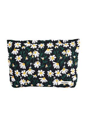 Large Floral Cosmetic Bag Water Resistant Nylon Makeup Pouch Travel Toiletry